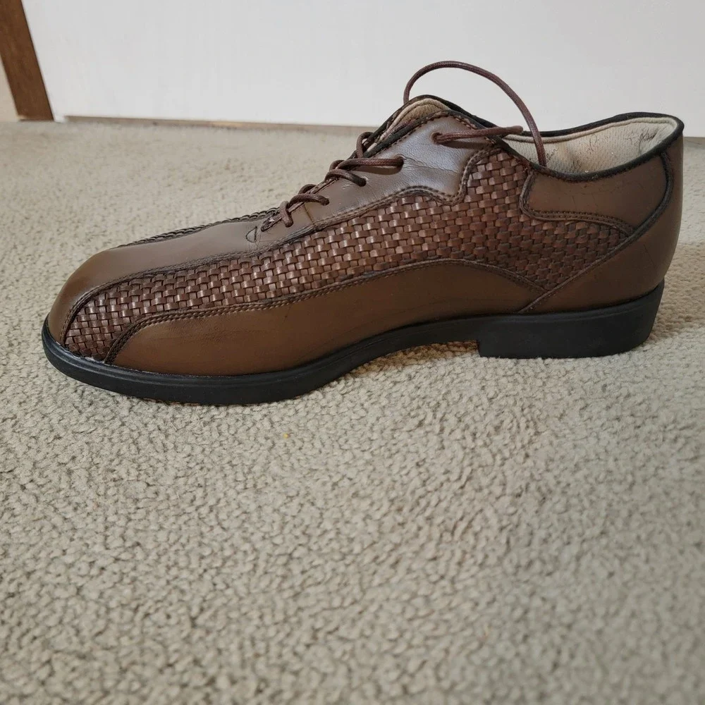 Vintage Arnold Palmer Umbrella Outlast LSC Brown Woven Golf Shoes Size 11.5